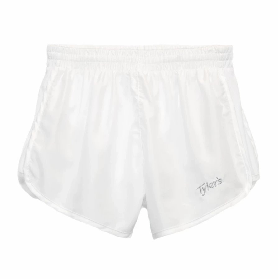 "Girls' White Racer Shorts - High-Speed Comfort & Style"
