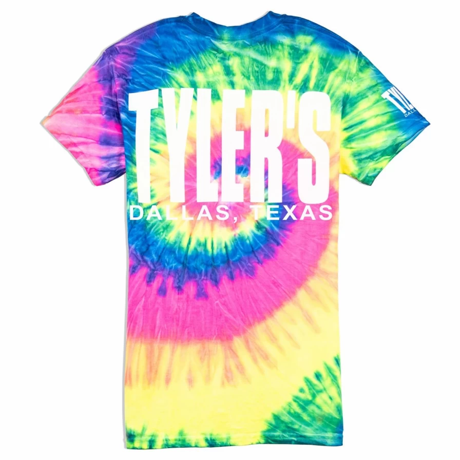 Neon Rainbow Tie-Dye T-Shirt Dallas Vintage Style Graphic Tee
