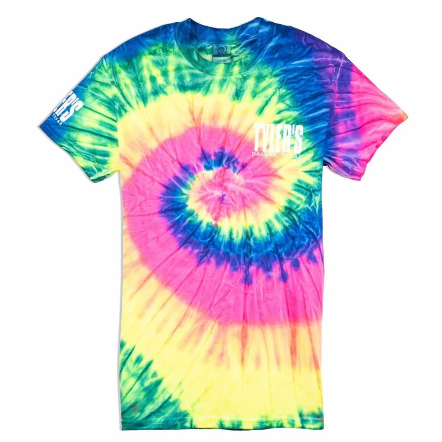 Neon Rainbow Tie-Dye T-Shirt Dallas Vintage Style Graphic Tee