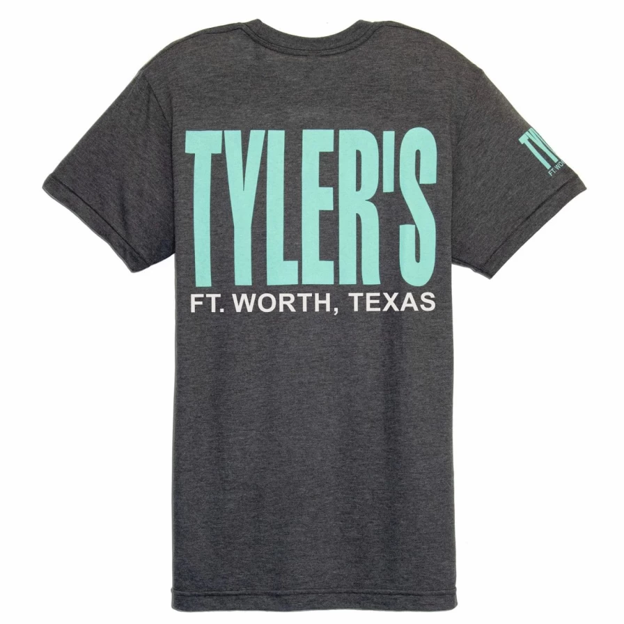 Men's Dark Grey Heather Mint Track Tee - Comfortable Cotton Blend T-Shirt with Stylish Print