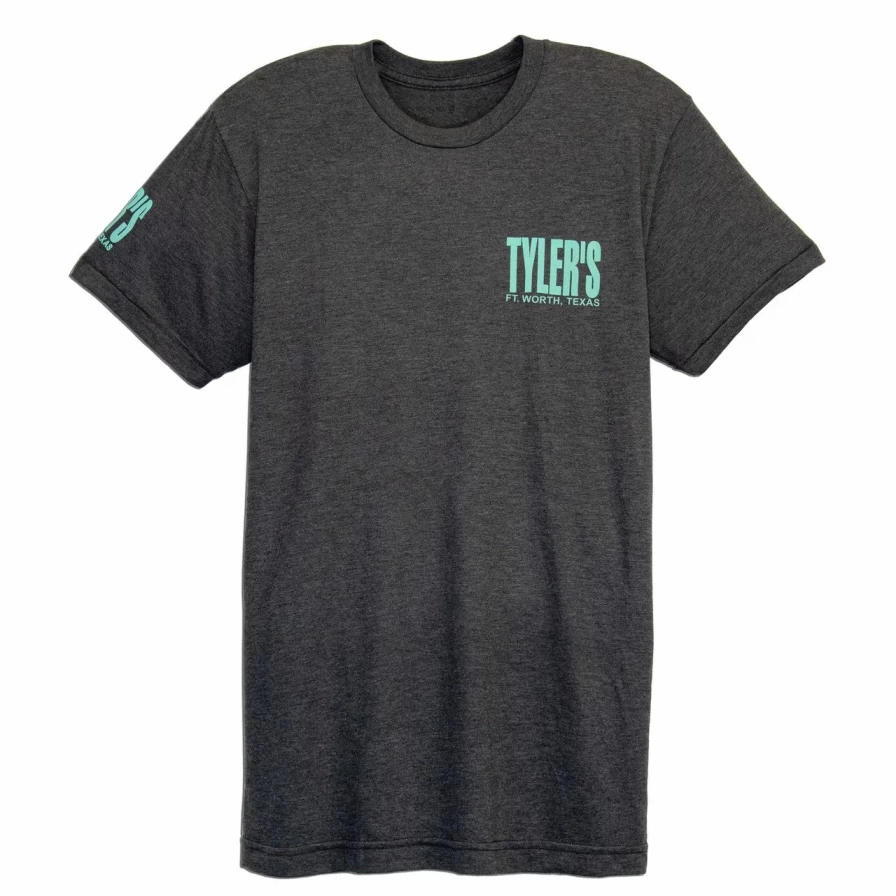 Men's Dark Grey Heather Mint Track Tee - Comfortable Cotton Blend T-Shirt with Stylish Print