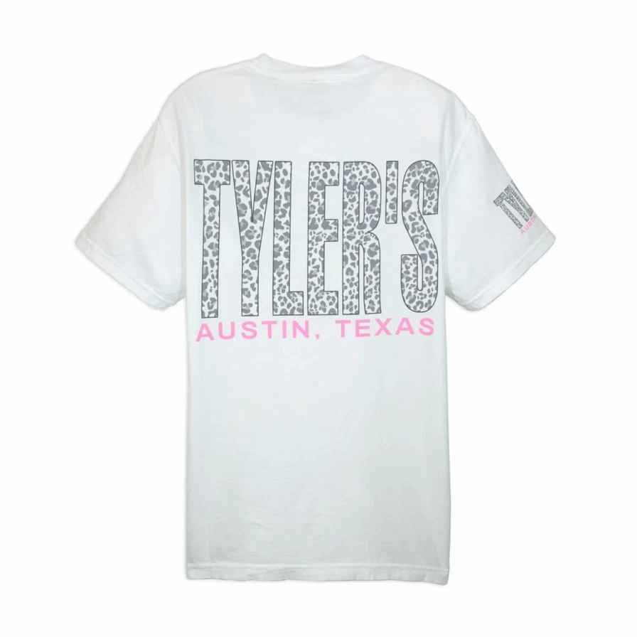 "Stylish White Leopard Print Comfort Color Pocket T-Shirt for Men and Women"