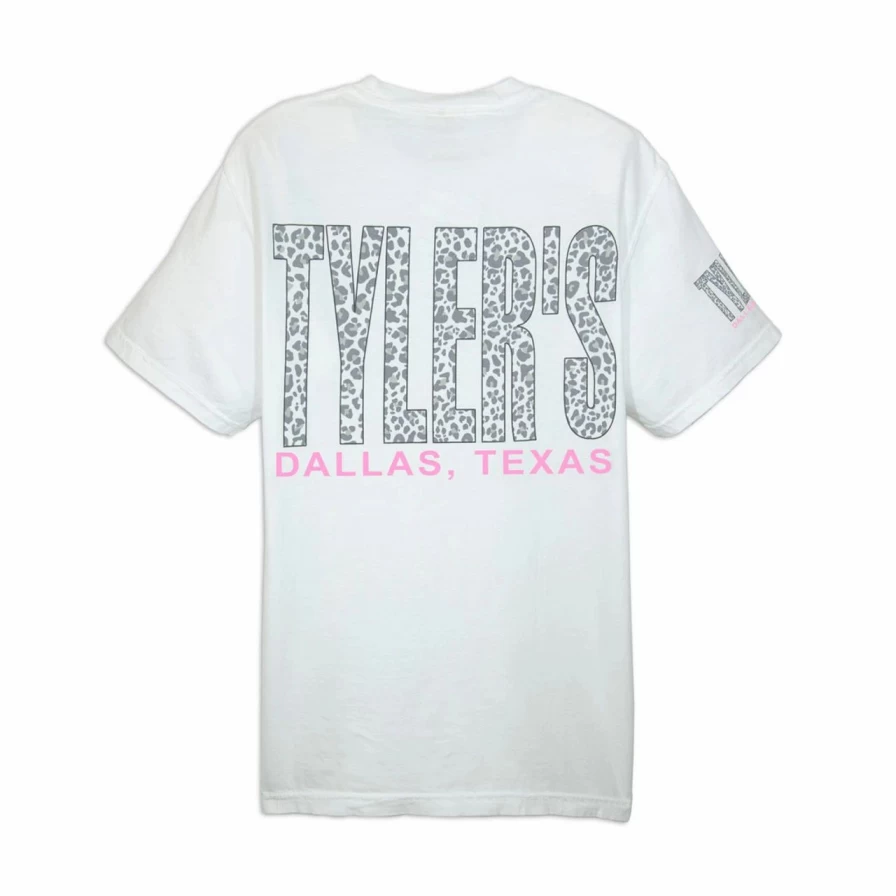 "Stylish White Leopard Print Comfort Color Pocket T-Shirt for Men and Women"