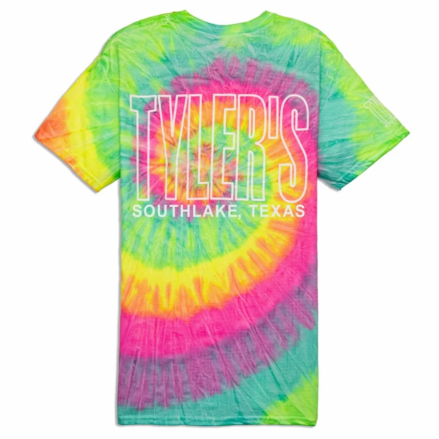 "Tyler's Prism Minty Rainbow and White Outline Graphic T-Shirt - Southlake Collection"