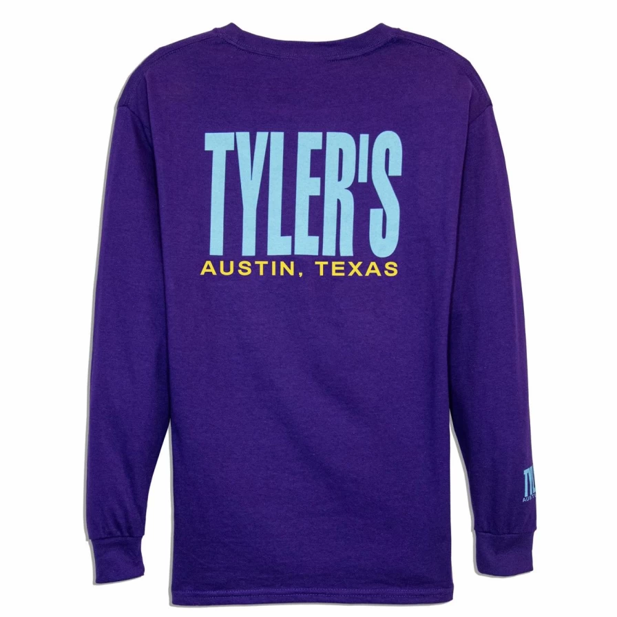 Kids' Long Sleeve T-Shirt - Purple and Aqua Color, Comfortable Casual Top for Boys and Girls