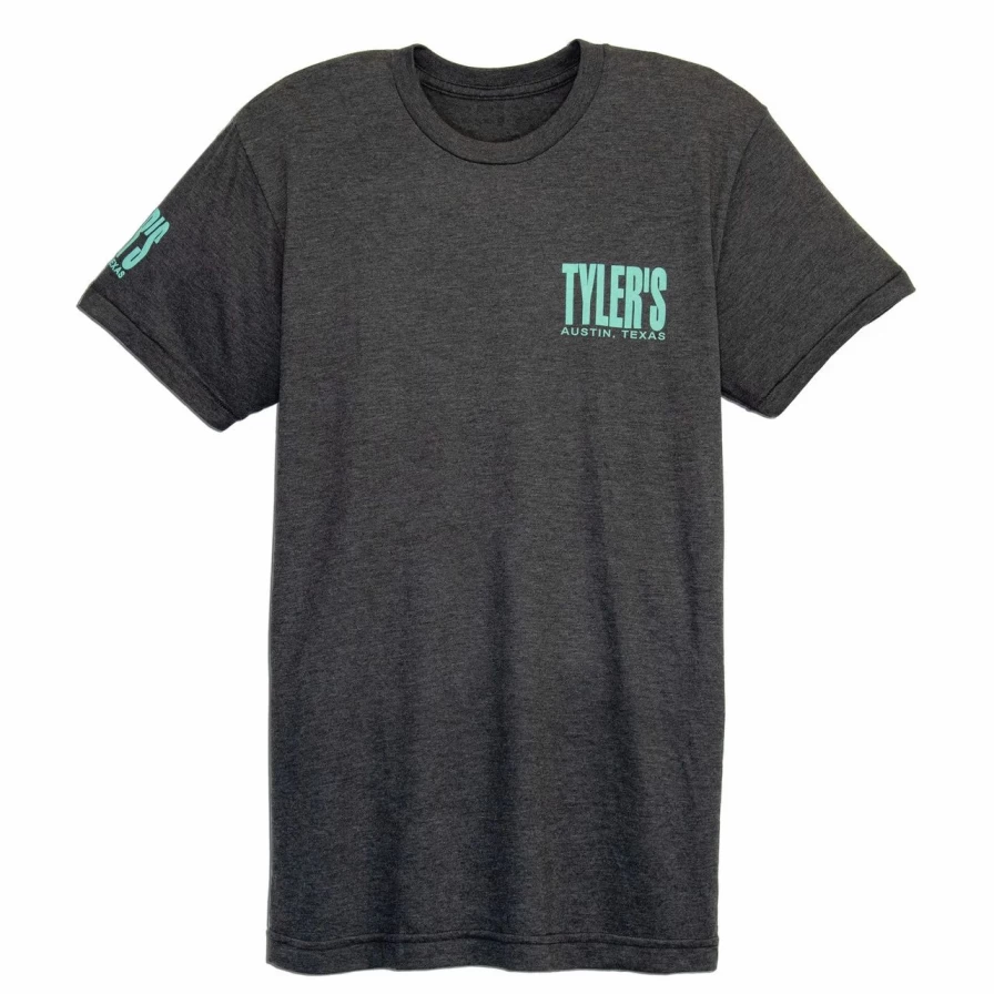 Men's Dark Grey Heather & Mint Green Track Tee - Austin Style Casual T-Shirt