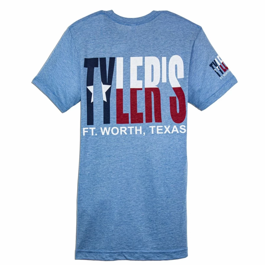 "Tyler's Texas Flag Track Tee - Stylish Fort Worth Graphic T-Shirt"