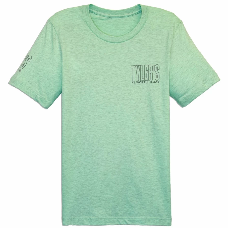 Tyler's Prism Mint and Cool Grey Outline T-Shirt - Stylish Graphic Tee from Ft. Worth