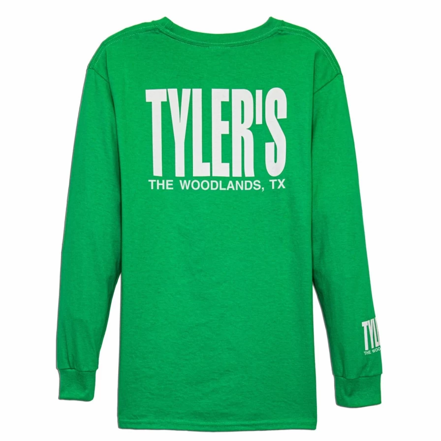Kids' Green and White Long Sleeve T-Shirt - The Woodlands Collection