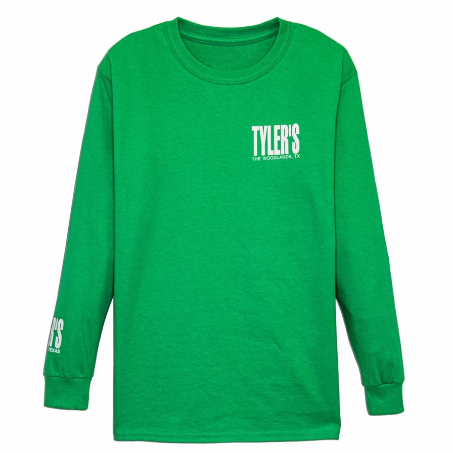 Kids' Green and White Long Sleeve T-Shirt - The Woodlands Collection
