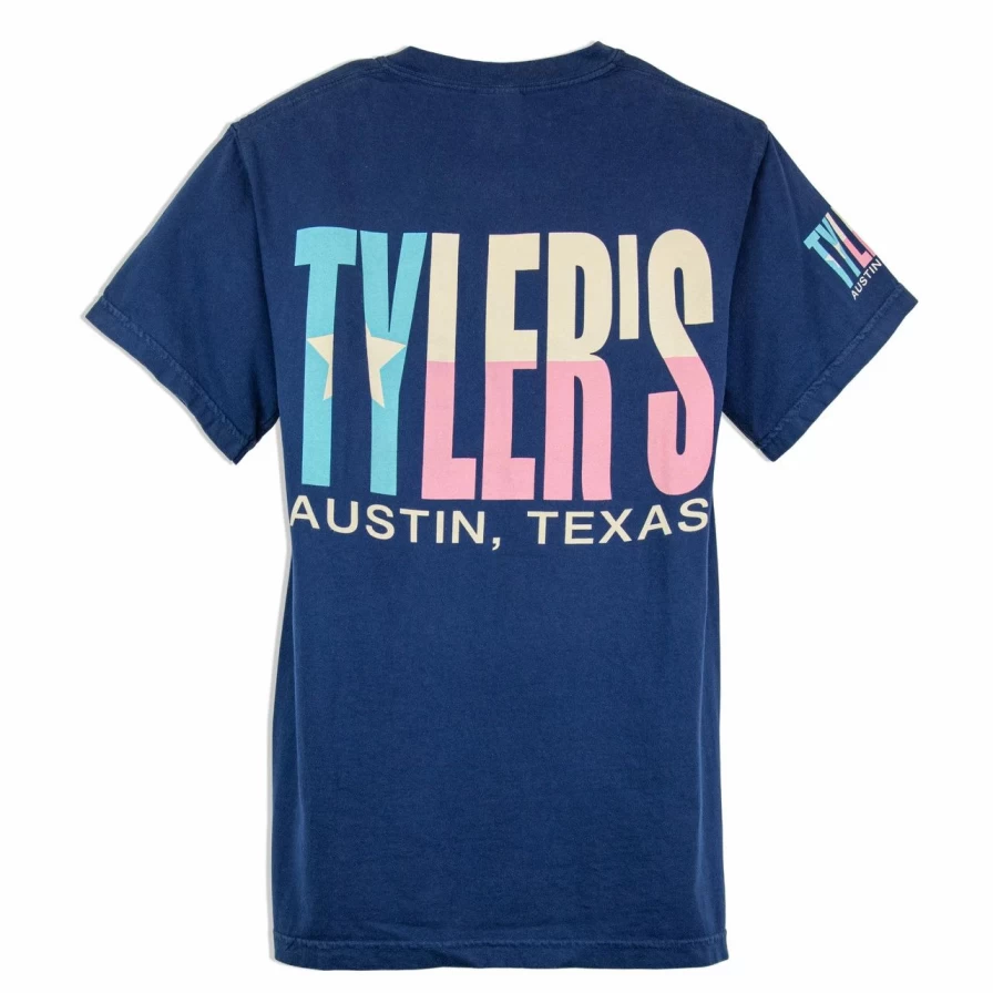 Men's Navy & Pastel Texas Flag Pocket T-Shirt | Comfort Colors Tee | Austin TX Graphic Vintage Style