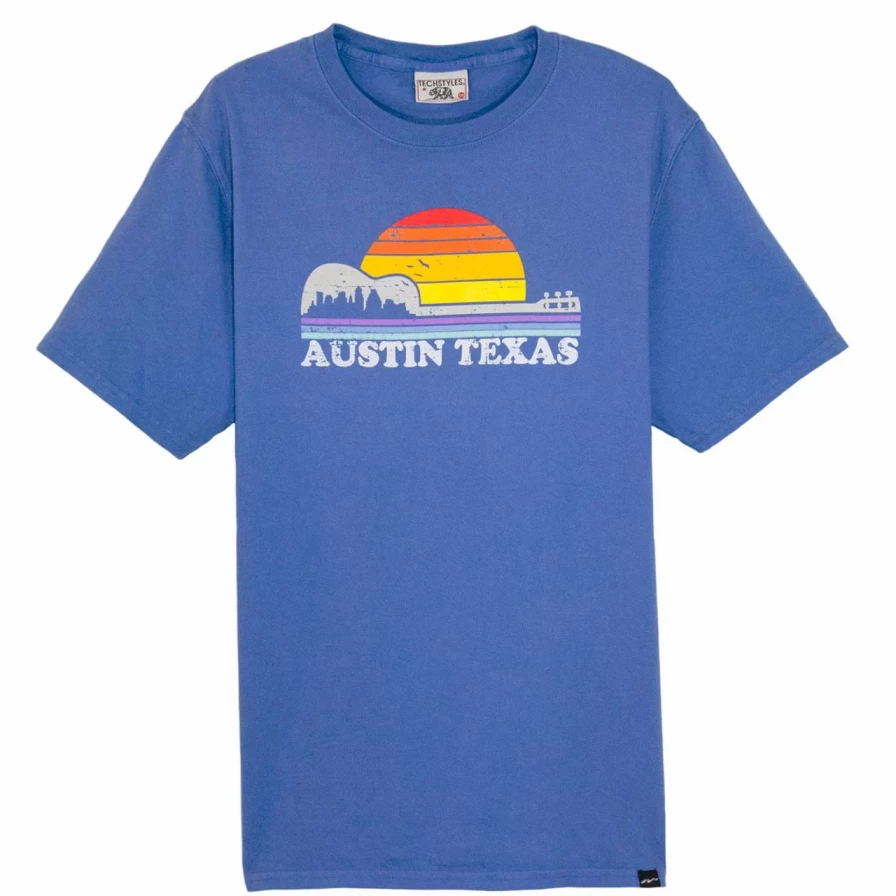 "Tyler's Guitar Sunset Tee - Pool Color Casual T-Shirt"