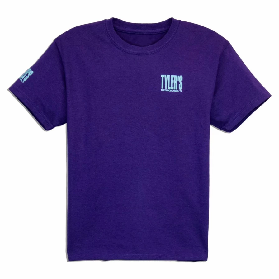 Kids' Purple and Aqua Graphic Tee - The Woodlands Tyler's Style Comfortable Cotton T-Shirt
