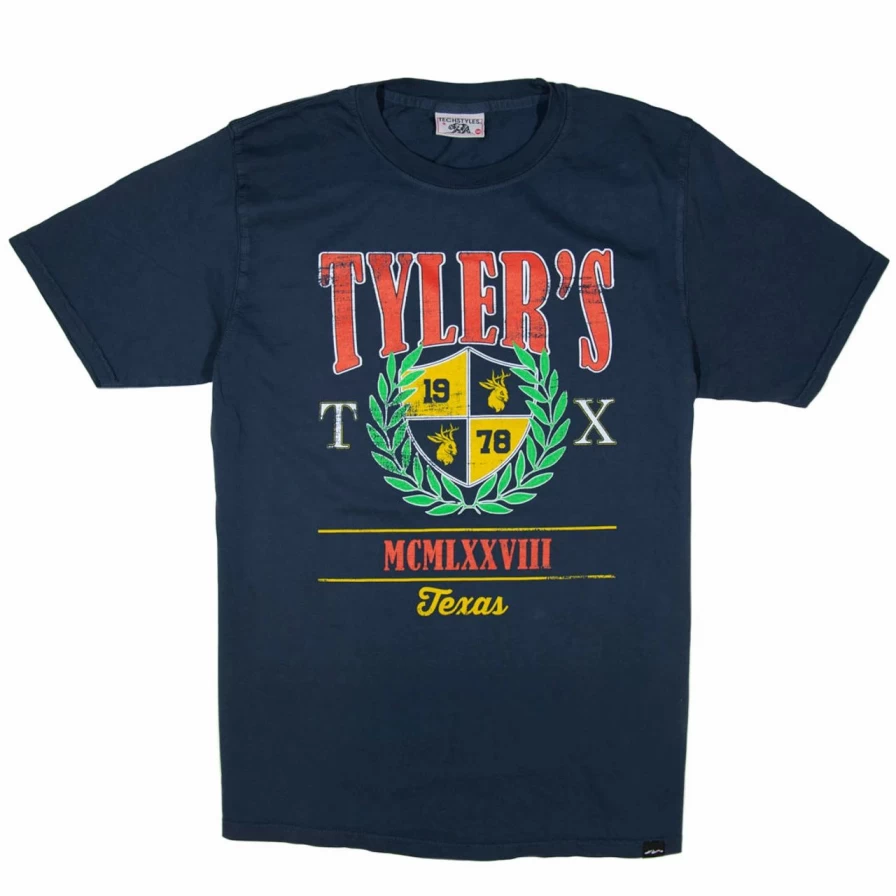 Harvard University Crew Neck T-Shirt in Indigo by Tyler's