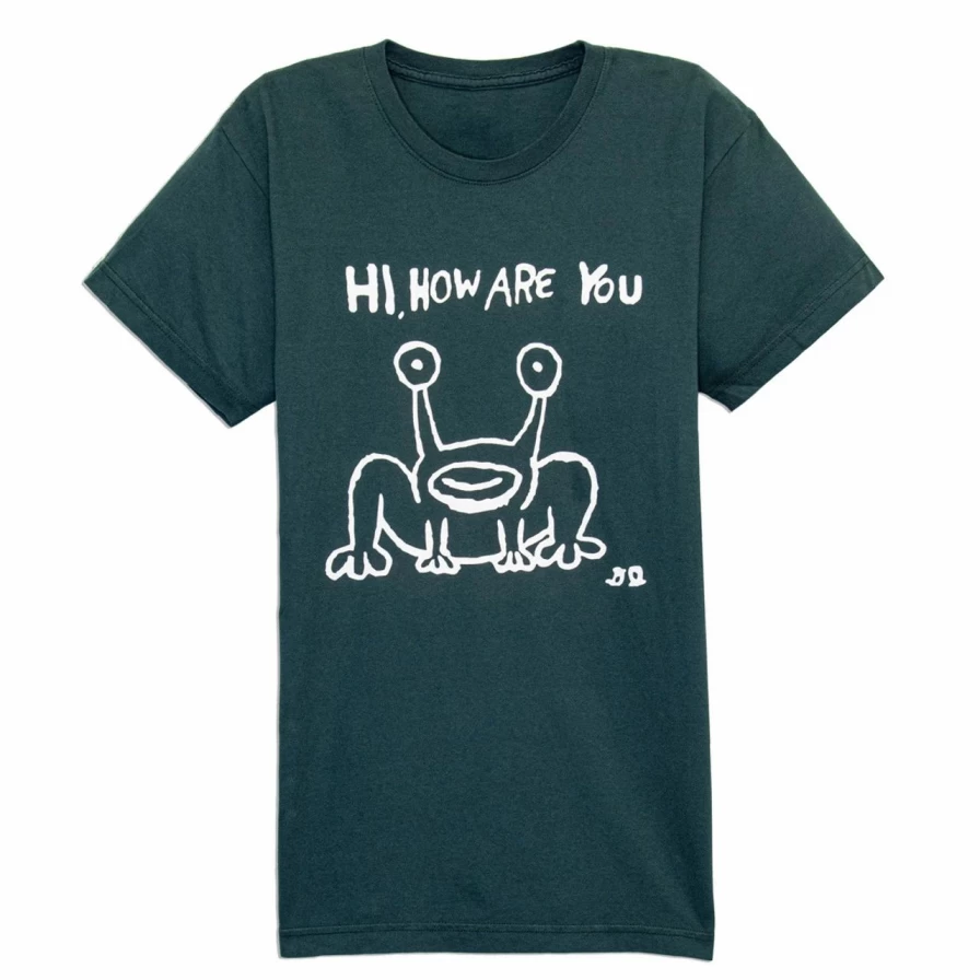 "Vintage Daniel Johnston Hi How Are You Graphic Tee in Green"