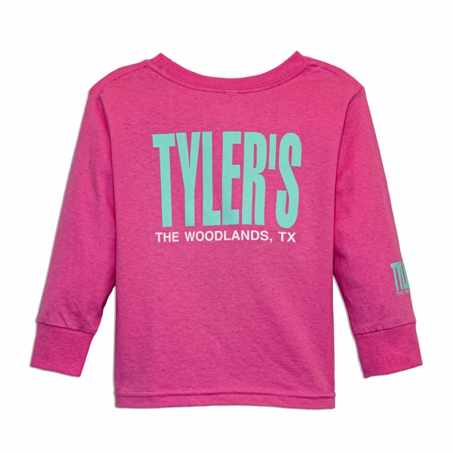"Toddler's Tyler Raspberry Mint Long Sleeve T-Shirt for Boys and Girls – Soft Cotton Kids Top"