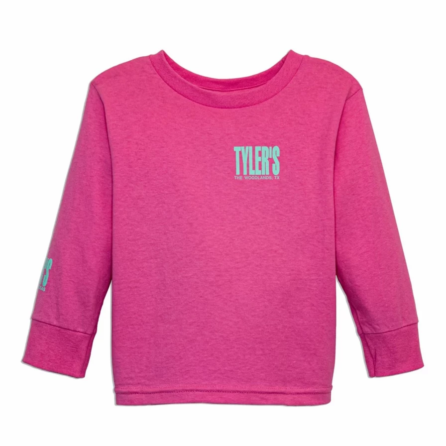 "Toddler's Tyler Raspberry Mint Long Sleeve T-Shirt for Boys and Girls – Soft Cotton Kids Top"