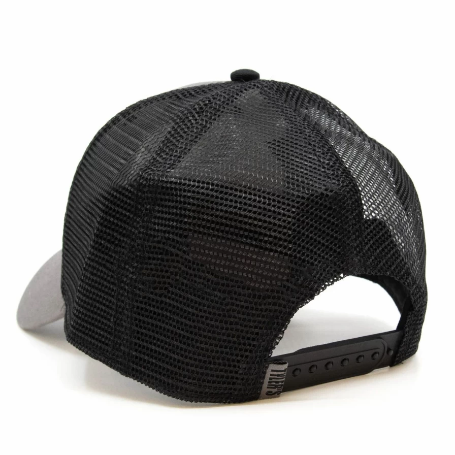 Vintage Texas Patch Trucker Hat in Charcoal & Black - Distressed Style Snapback Cap