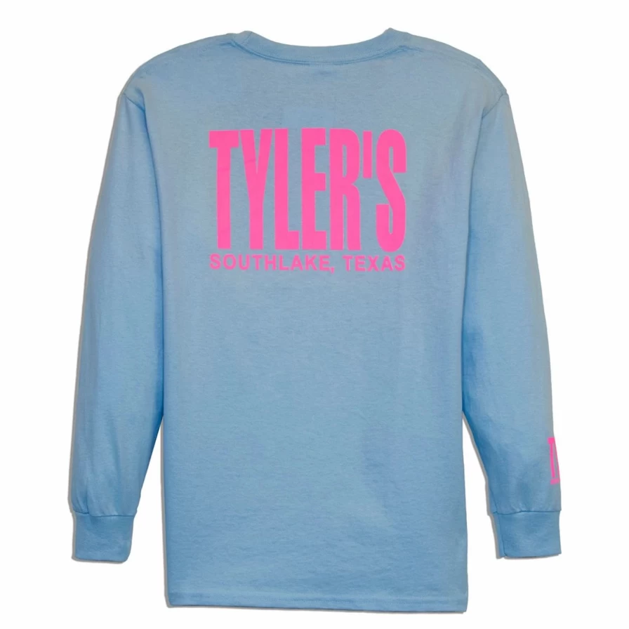 Kids' Light Blue and Azalea Long Sleeve T-Shirt - Southlake Collection