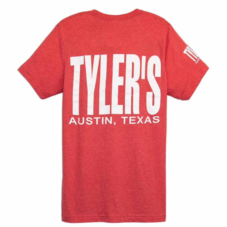 Tyler's Austin Red and White Vintage Track Tee - Classic Retro Style T-Shirt