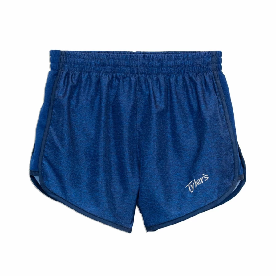"Girls' Heather Blue Racer Shorts - Comfortable Athletic Shorts for Active Kids"