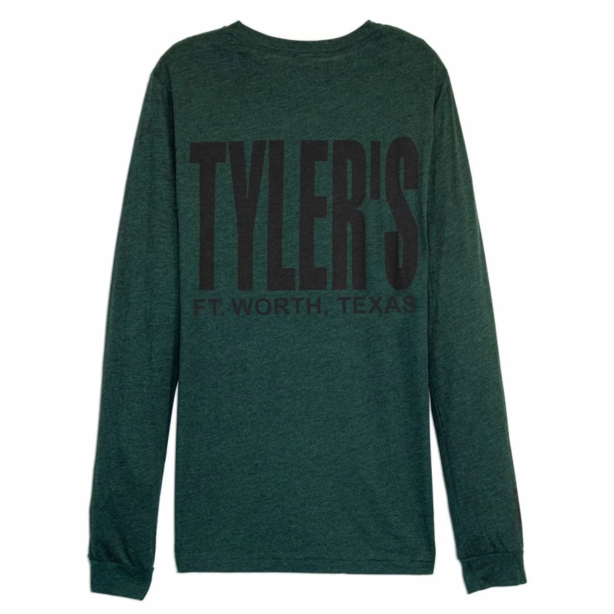 Men's Long Sleeve Emerald Green and Black Striped Crewneck Track Tee - Athletic Casual Style