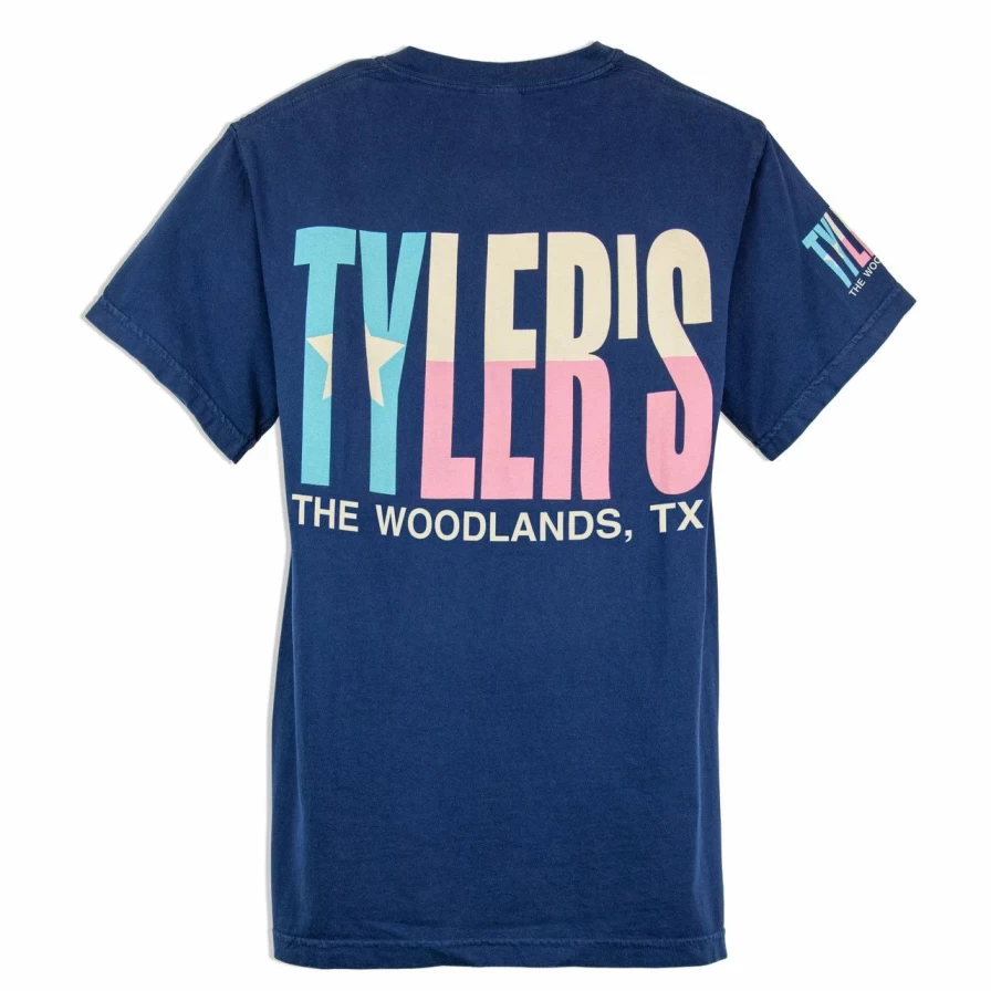 "Vintage Comfort Colors Pocket Tee - Soft Pastel Texas Flag Graphic - The Woodlands Unisex T-Shirt"