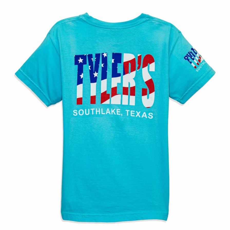"Kids' Comfort Color American Flag T-Shirt - Stylish Patriotic Tee for Boys & Girls"