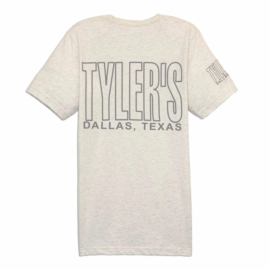 Prism Natural Cool Grey Outline Tee by Tyler's Dallas - Stylish Graphic T-Shirt