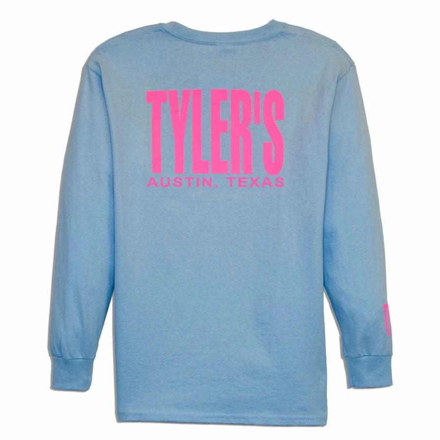 Kids' Light Blue and Azalea Long Sleeve T-Shirt by Tyler - Austin Collection