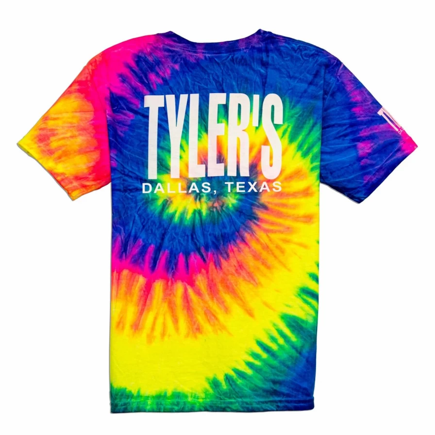 Kids' Neon and White Tie-Dye T-Shirt - Dallas Themed Graphic Tee
