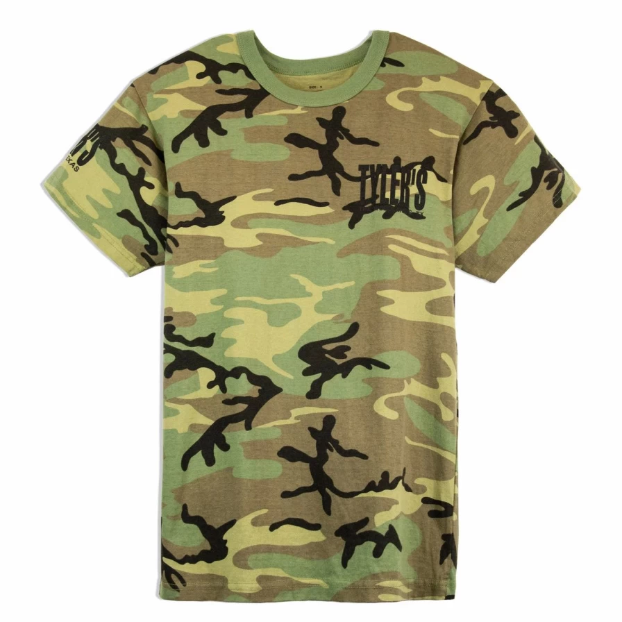 Camo and Black Graphic Tee - The Woodlands Tyler's Style Casual T-Shirt