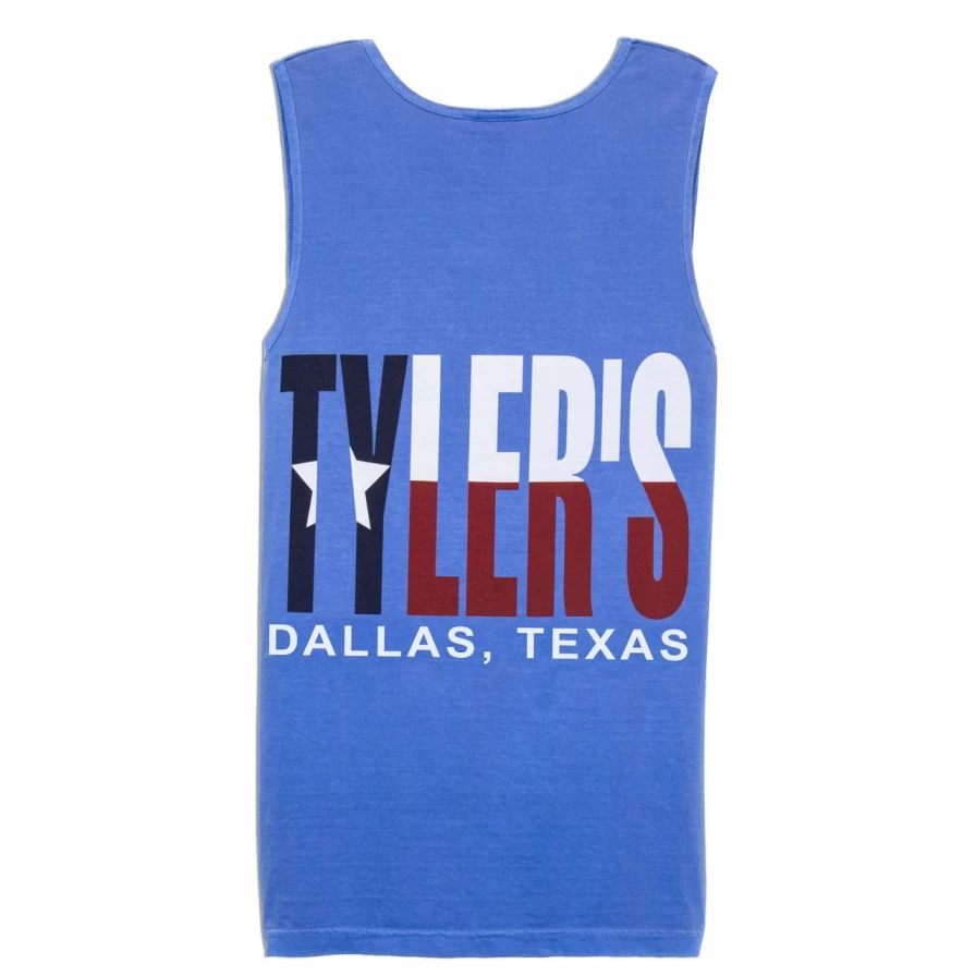 "Comfort Colors Texas Flag Tank Top - Tyler's Blue Dallas Graphic Muscle Tee"