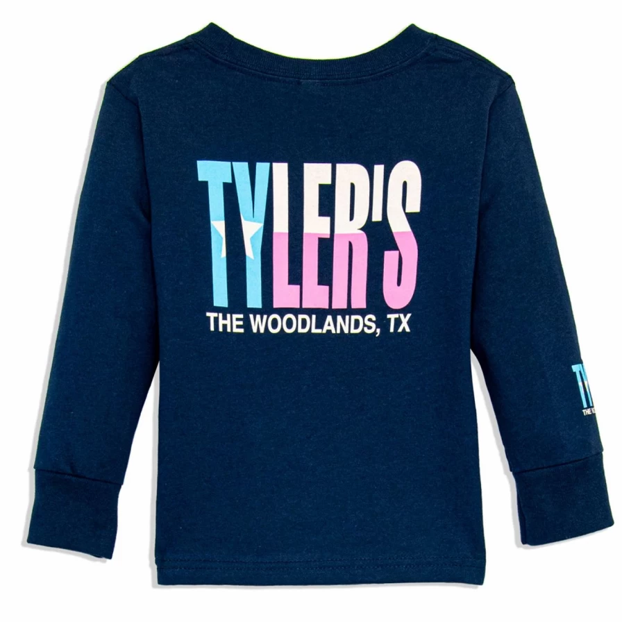 "Toddler's Navy Blue Texas Flag Long Sleeve T-Shirt - The Woodlands Collection"
