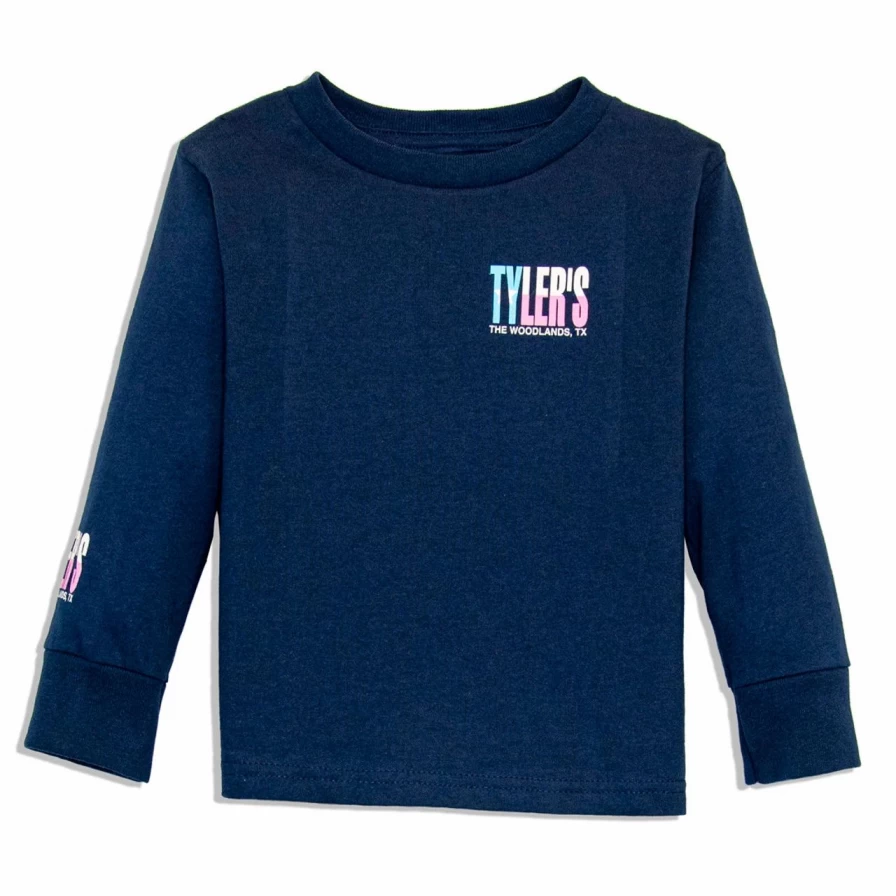 "Toddler's Navy Blue Texas Flag Long Sleeve T-Shirt - The Woodlands Collection"