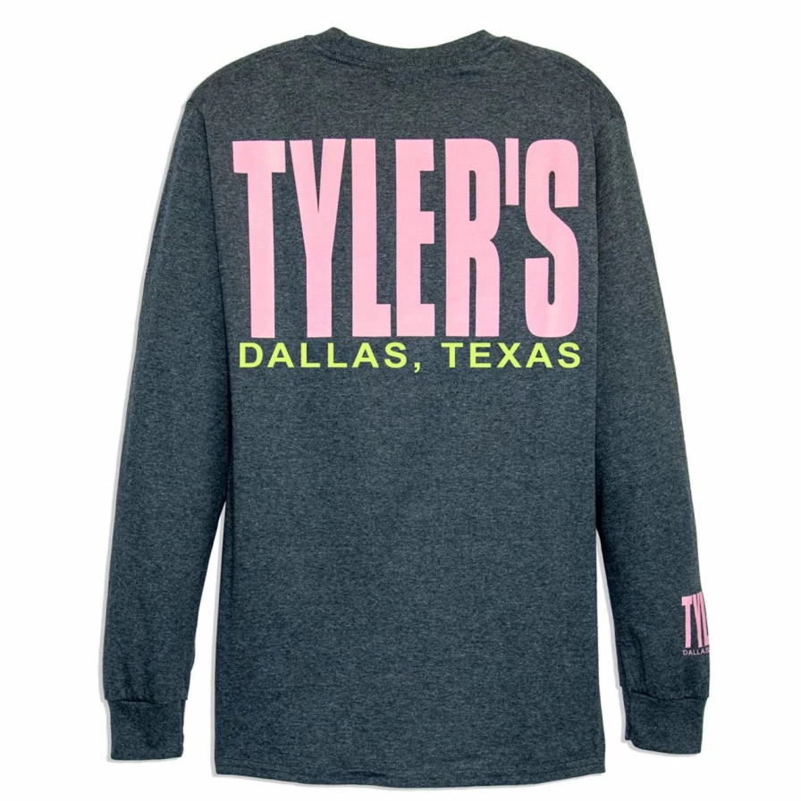 Tyler's Long Sleeve T-Shirt in Dark Heather and Azalea Colors - Dallas Collection