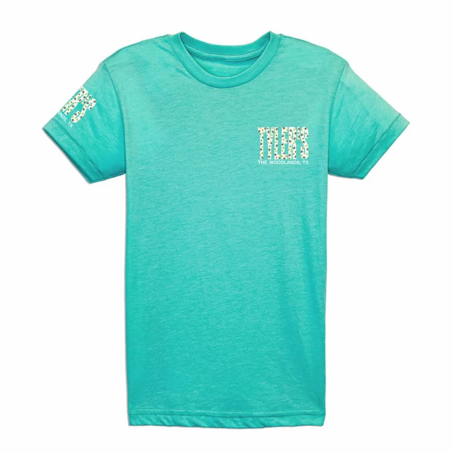 "Tyler's Kids' Bee Tee - Tahiti Blue & Bee Design - The Woodlands"