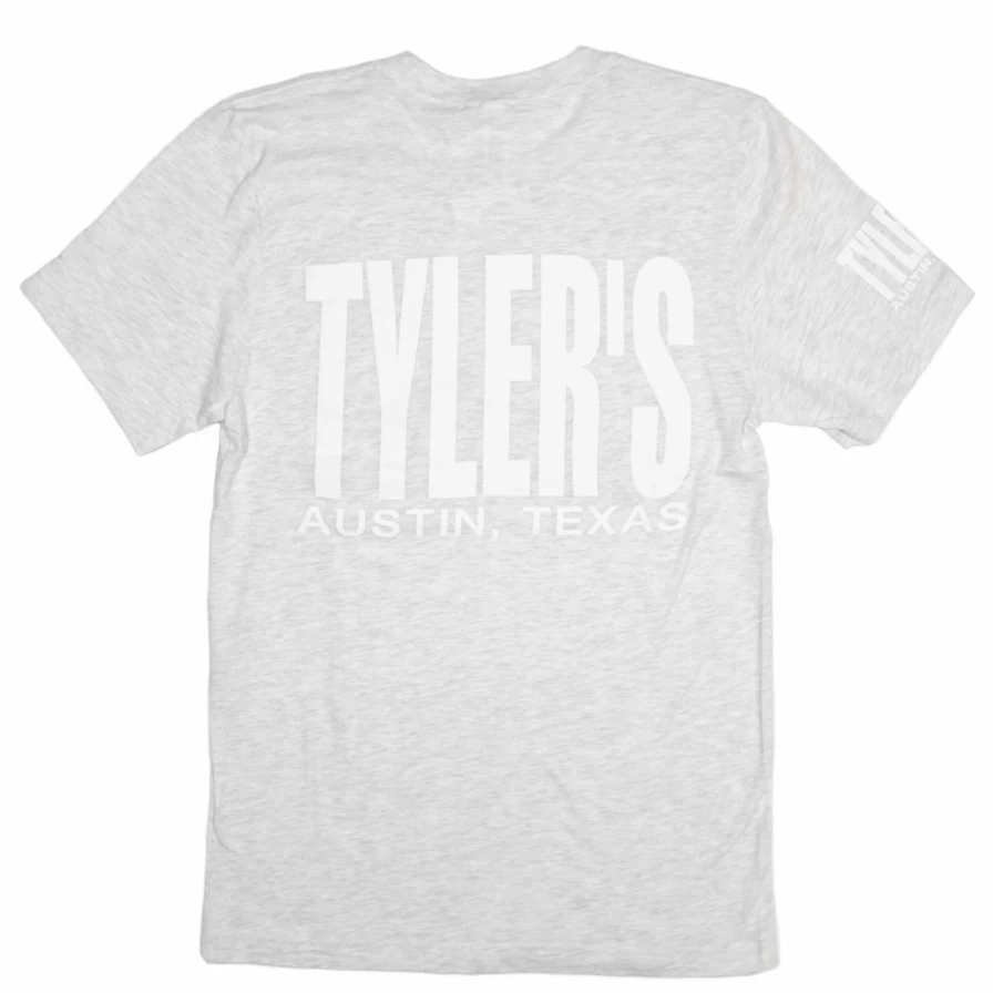 "Tyler's Casual Track Tee in Ash/White - Comfortable Athletic T-Shirt for Men"