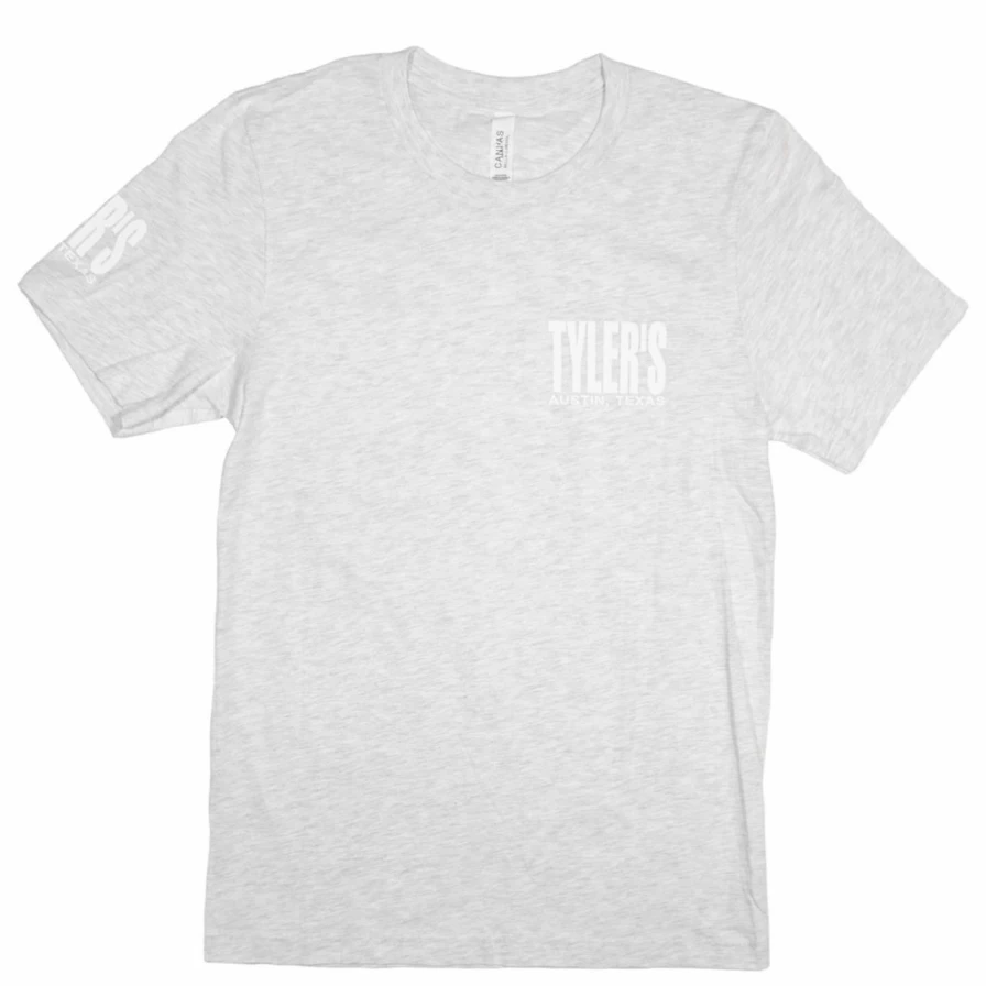 "Tyler's Casual Track Tee in Ash/White - Comfortable Athletic T-Shirt for Men"
