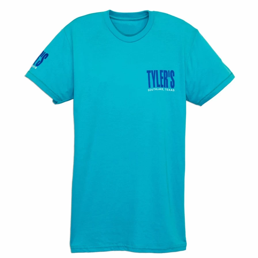 Men's Turquoise Heather T-Shirt - Soft Cotton Short Sleeve Tee with White & Blue Tie-Dye Style