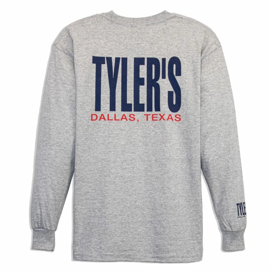 Kids' Grey and Navy Long Sleeve T-Shirtle by Tyler's Dallas - Comfortable Cotton Tee for Boys and Girls