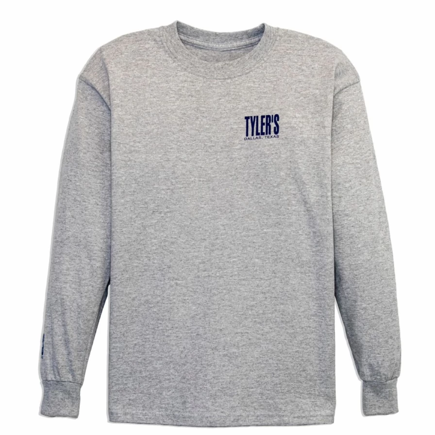 Kids' Grey and Navy Long Sleeve T-Shirtle by Tyler's Dallas - Comfortable Cotton Tee for Boys and Girls