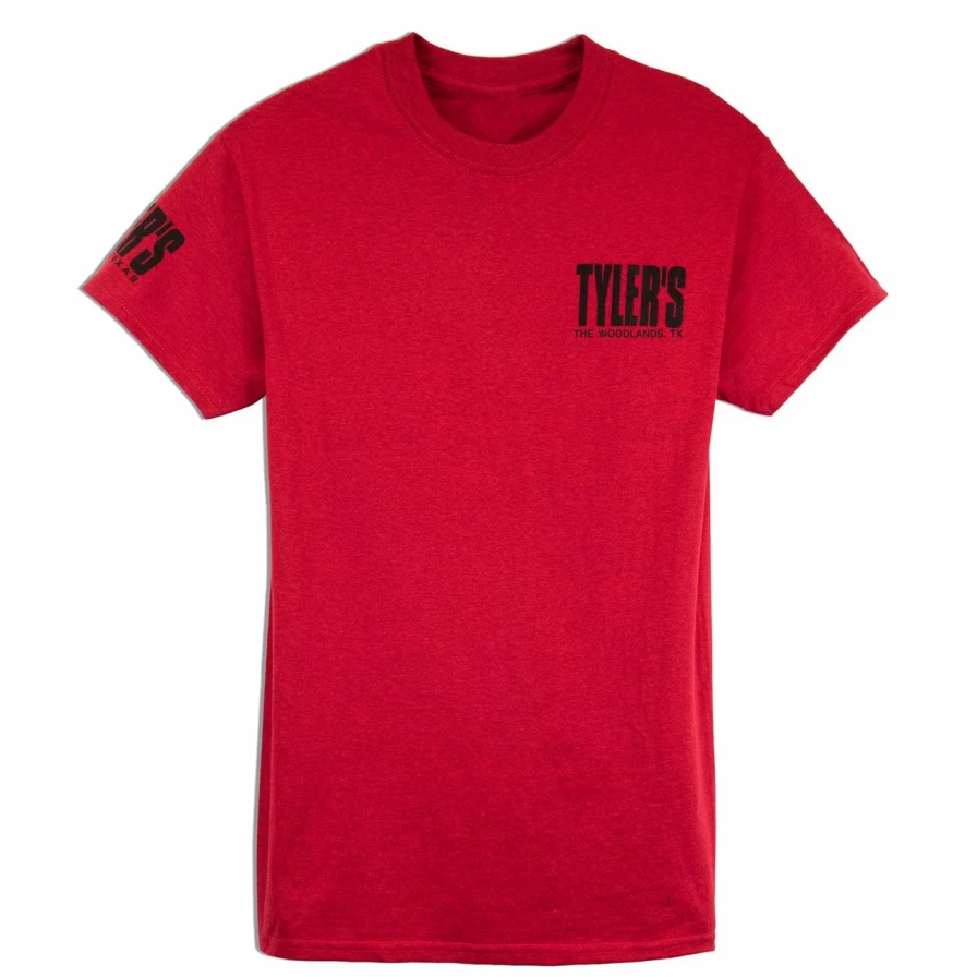 Vintage Red and Black Graphic Tee - The Woodlands Inspired Retro T-Shirt