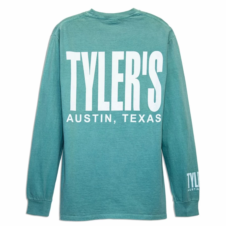 Men's Long Sleeve Seafoam Green Pocket T-Shirt - Soft Comfort Colors Crewneck Tee