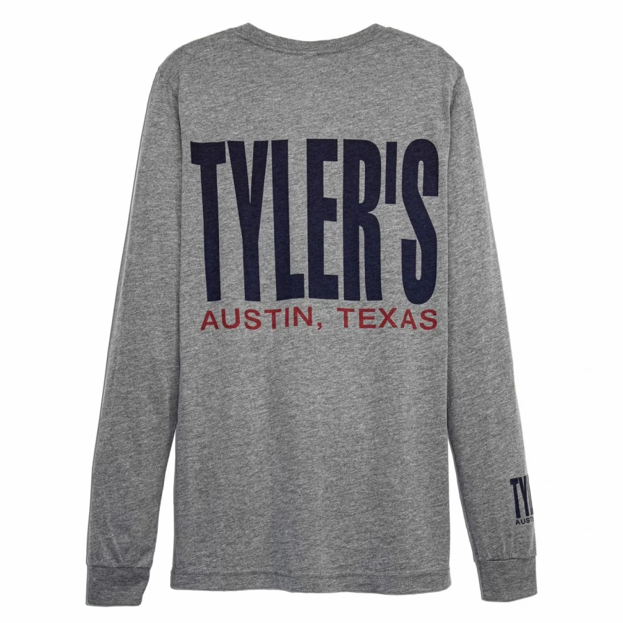 Men's Long Sleeve Grey and Navy Track Tee - Casual Athletic Top for Running and Workouts