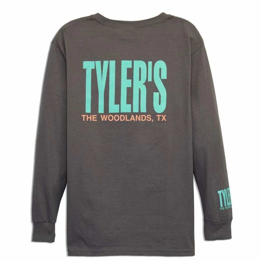 Kids' Charcoal and Mint Long Sleeve T-Shirt by Tyler's - The Woodlands Collection