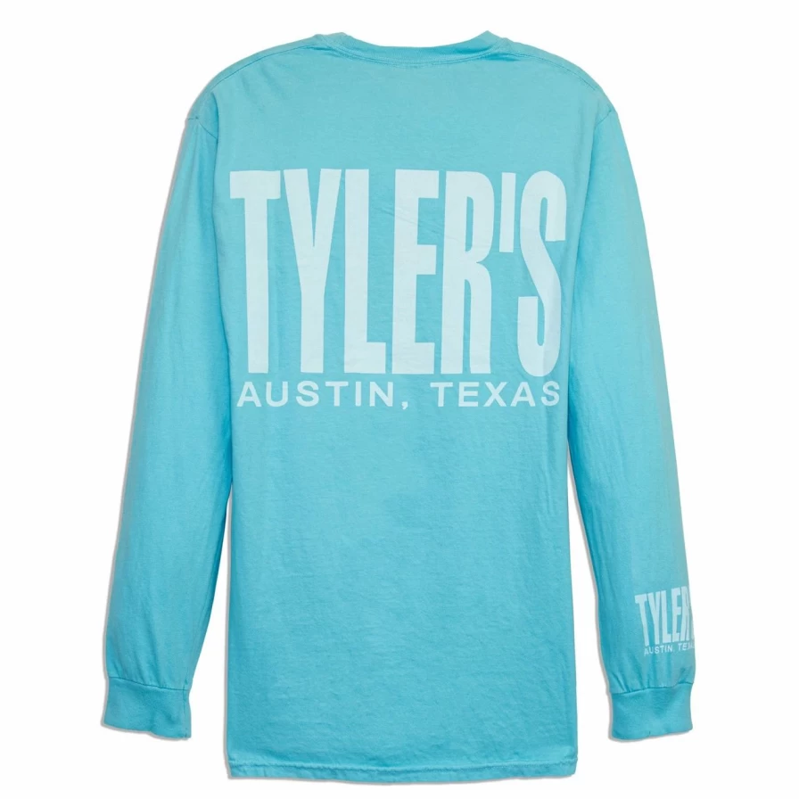 Men's Light Blue Long Sleeve Pocket T-Shirt - Comfort Colors Casual Tee