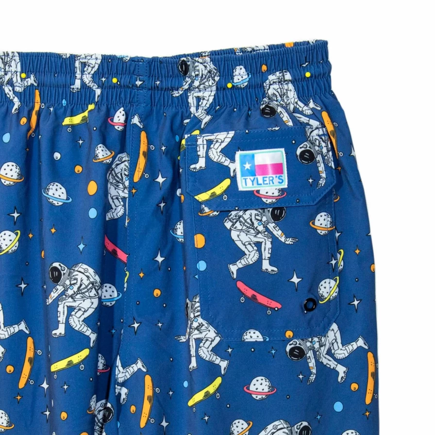 Men's Blue Multi Space Skater Volley Shorts by Tyler - Stylish & Comfortable Skate Shorts