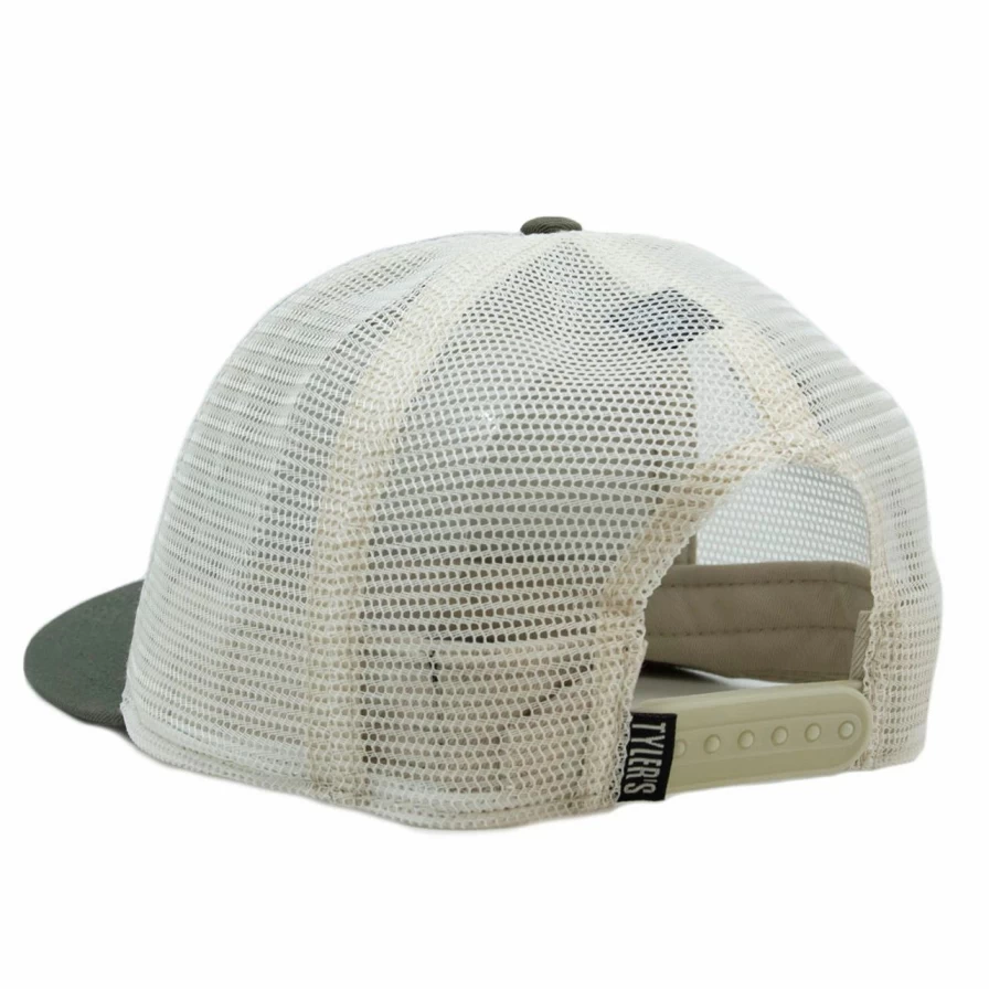 "Stylish Buffalo Trucker Hat in Grey Heather, Stone & Olive – Austin, Texas Inspired Design"