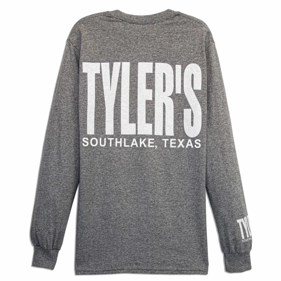 Men's Graphite Heather & White Long Sleeve Tee - Southlake Collection - Comfortable Casual Shirt